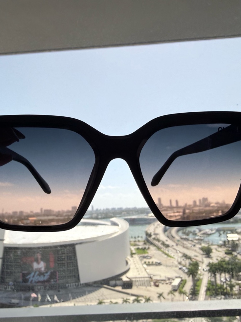 Quay Australia Level Up Black Gradient Square Sunglasses-never worn